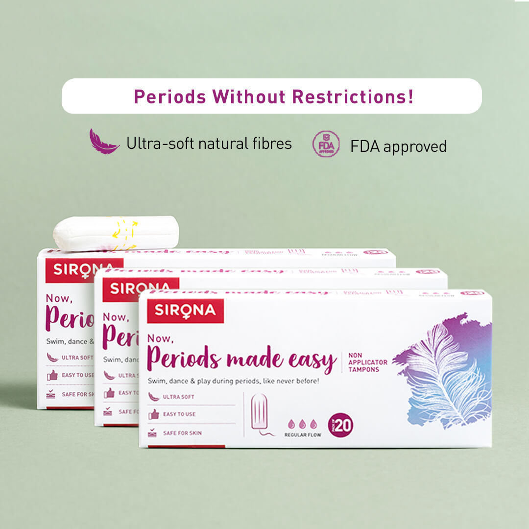 Sirona FDA Approved Natural Biodegradable Tampons - For Regular Flow | Made in Europe | Safe to use | Highly Absorbent | Ultra Soft