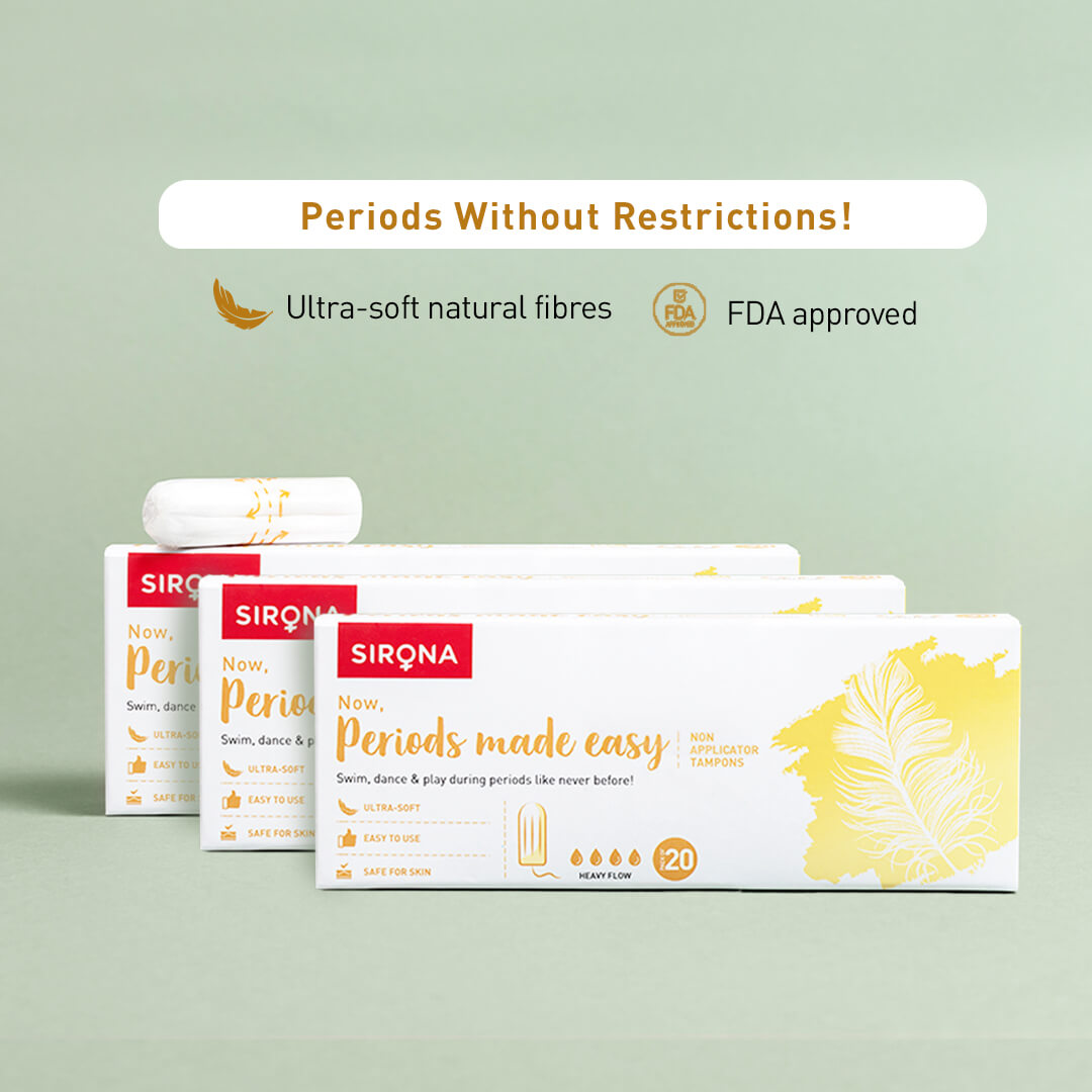 Sirona FDA Approved Natural Biodegradable Tampons - For Heavy Flow | Made in Europe | Safe to use | Highly Absorbent | Ultra Soft