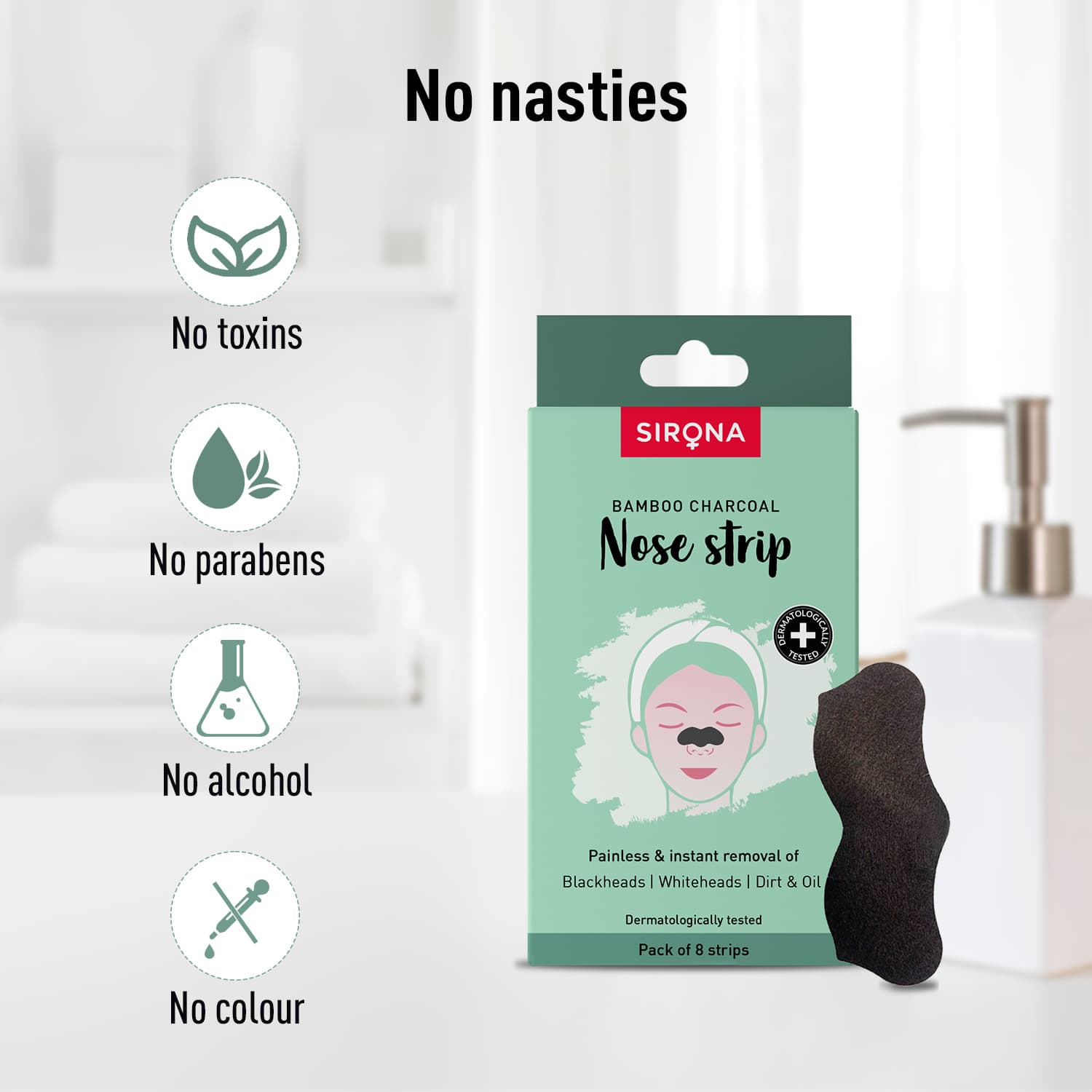 Bamboo Charcoal Nose Strips ( 1 Pack of 8 )