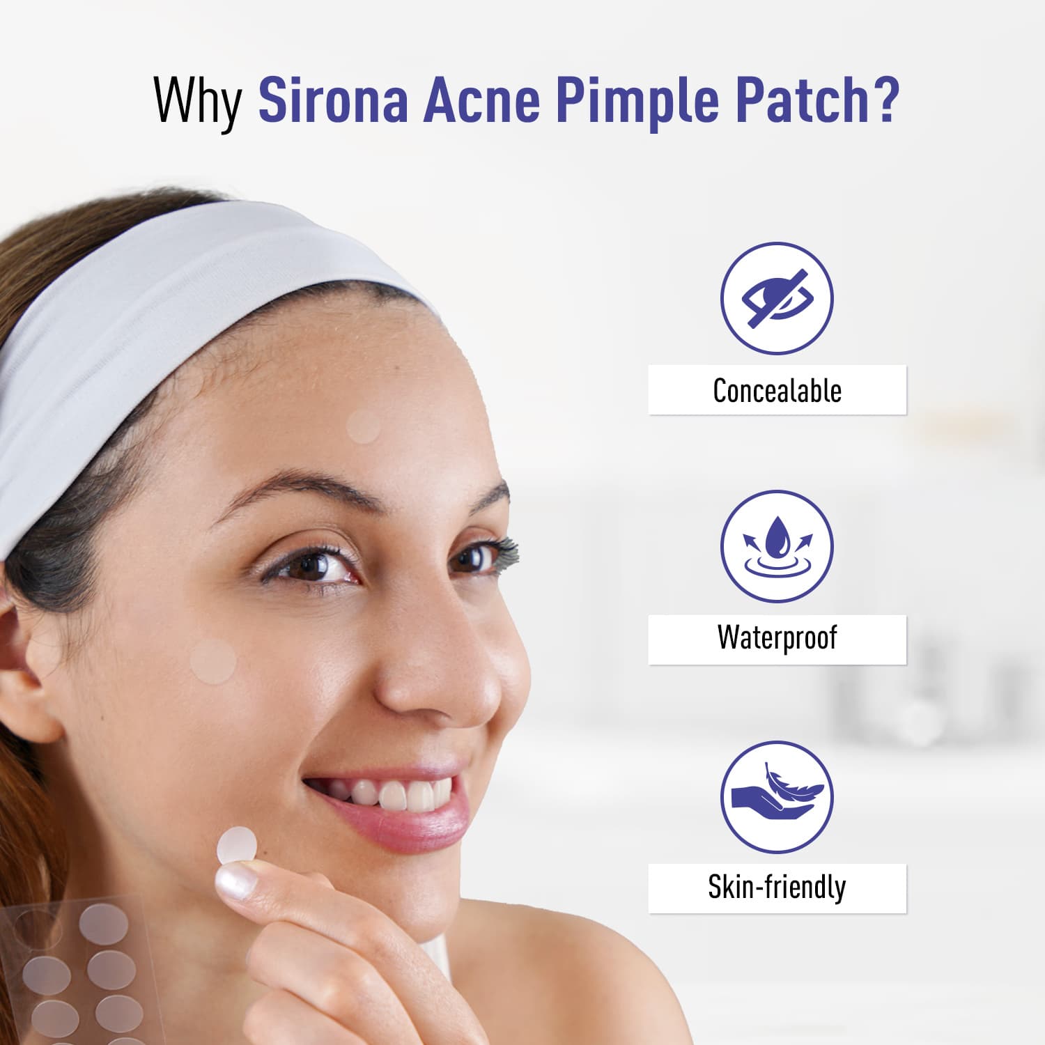 Anti Acne Pimple Patch For Face | Salicylic & Hydrocolloid Patches | Invisible, Concealable, Waterproof | All Skin Types | 36 patches | 2 sizes