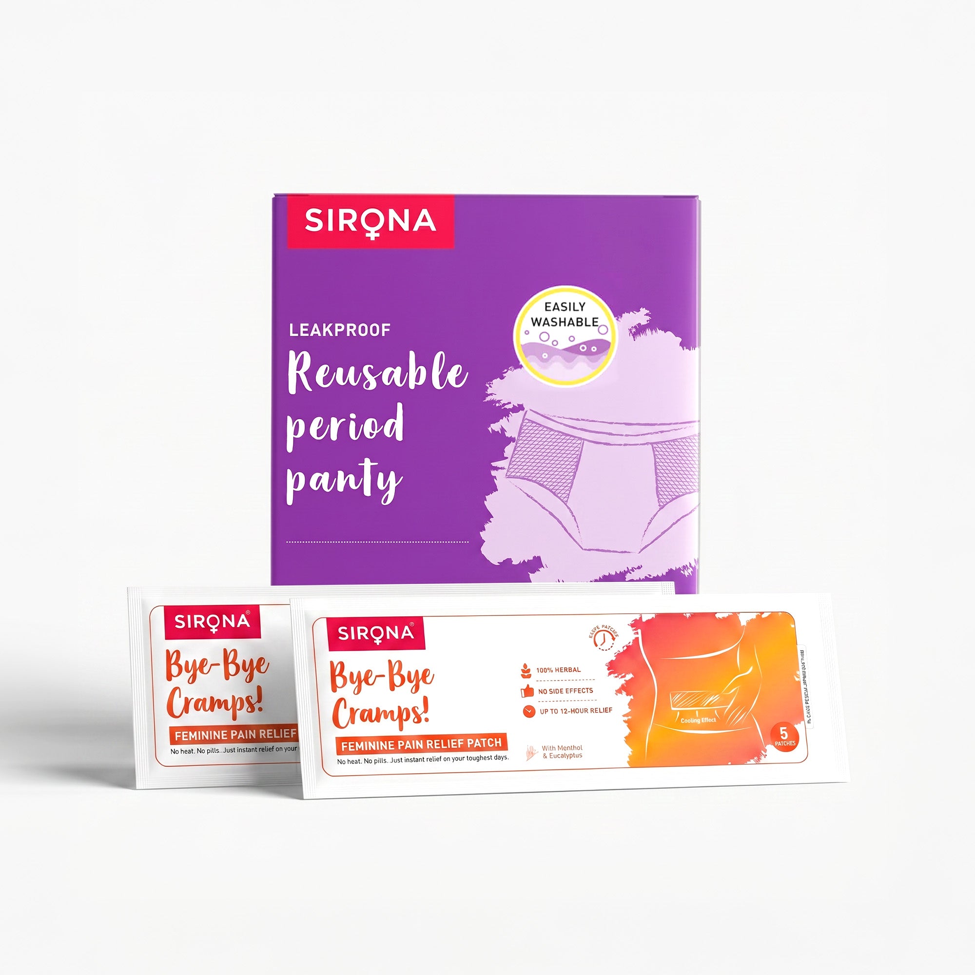 Reusable Period Panty | Cramp Relief Patches Combo