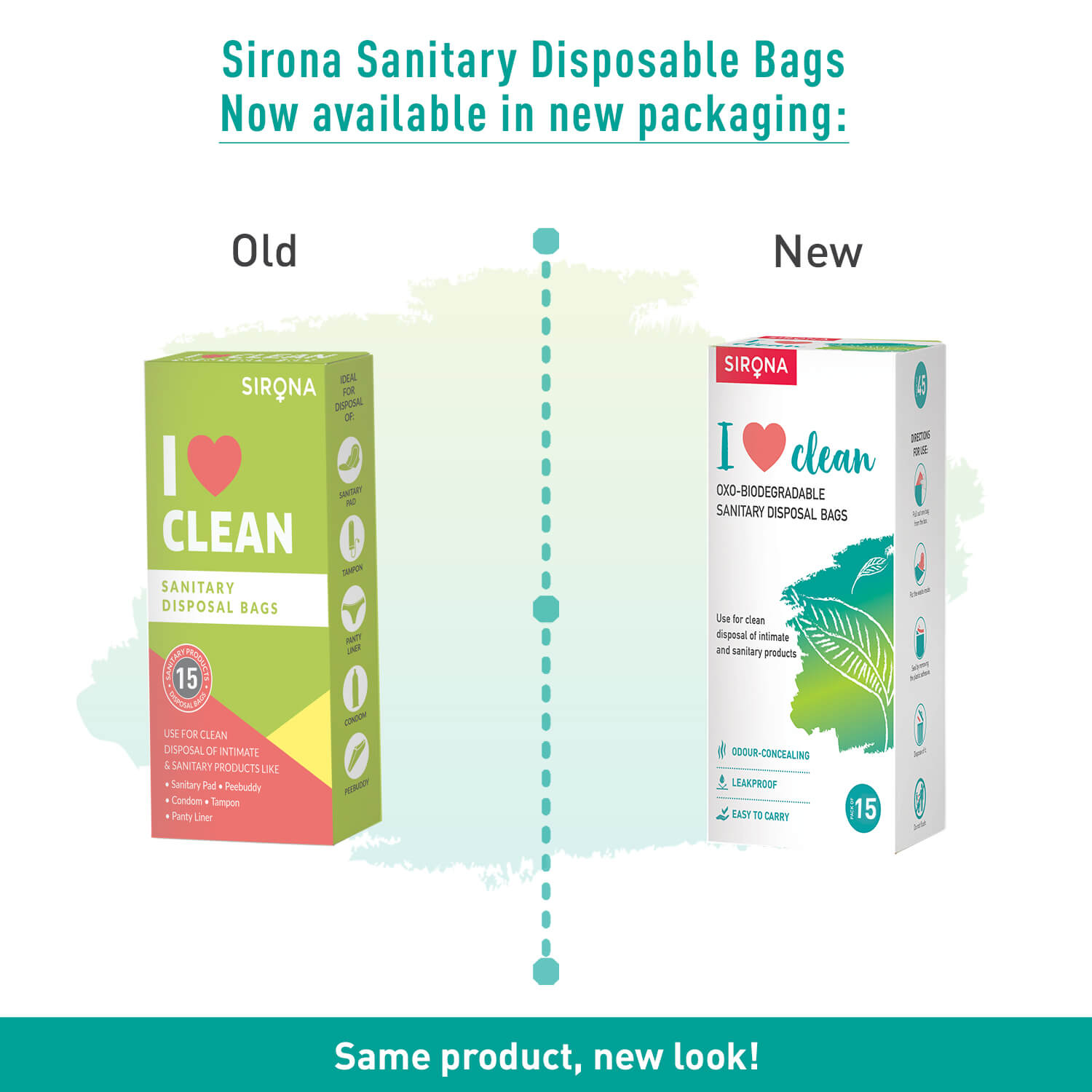 Sirona Sanitary and Diapers Disposal Bags | Bags for Disposal of Intimate Products, Oxo-Biodegradable, Odour-Concealing, Leak-Proof, Easy to Carry - 15 Bags