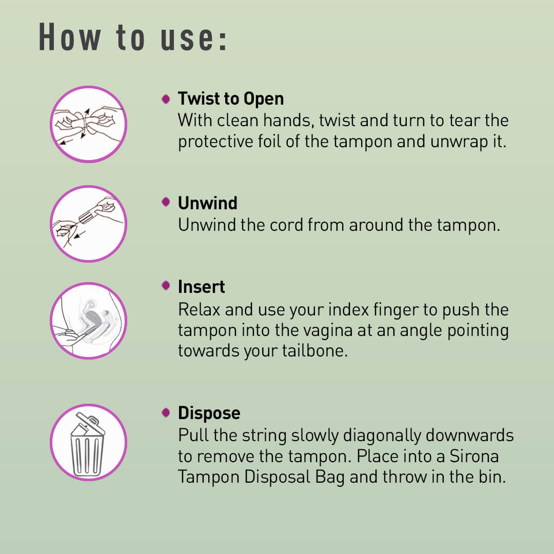 Sirona Non-applicator Tampons for Super Plus Heavy Flow , Ultra Soft Tampons, Rash-Free, Stain-Free, Odour-Free, Leakage Free, FDA Approved - (20 Pcs)