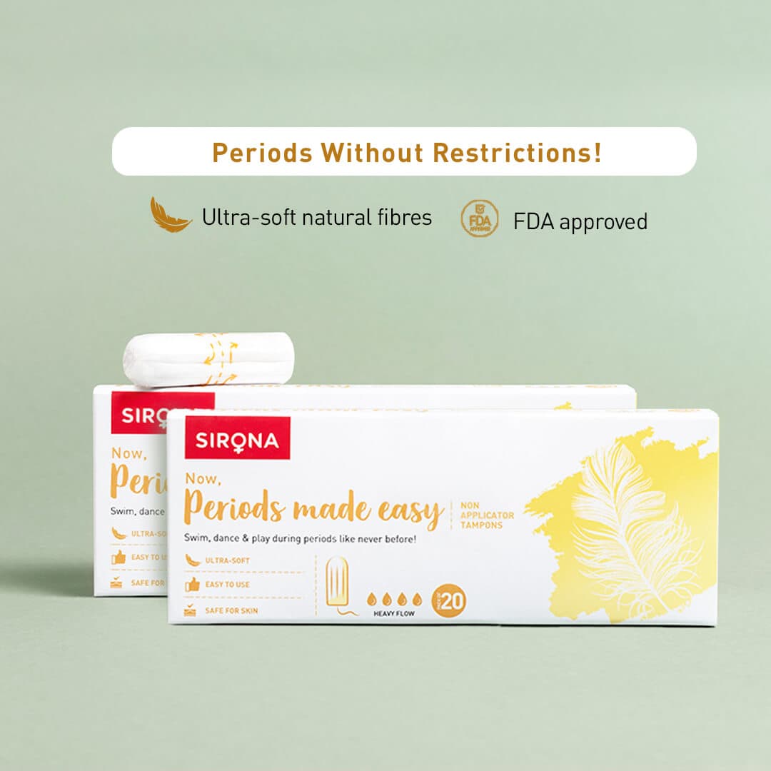 Sirona FDA Approved Natural Biodegradable Tampons - For Heavy Flow | Made in Europe | Safe to use | Highly Absorbent | Ultra Soft