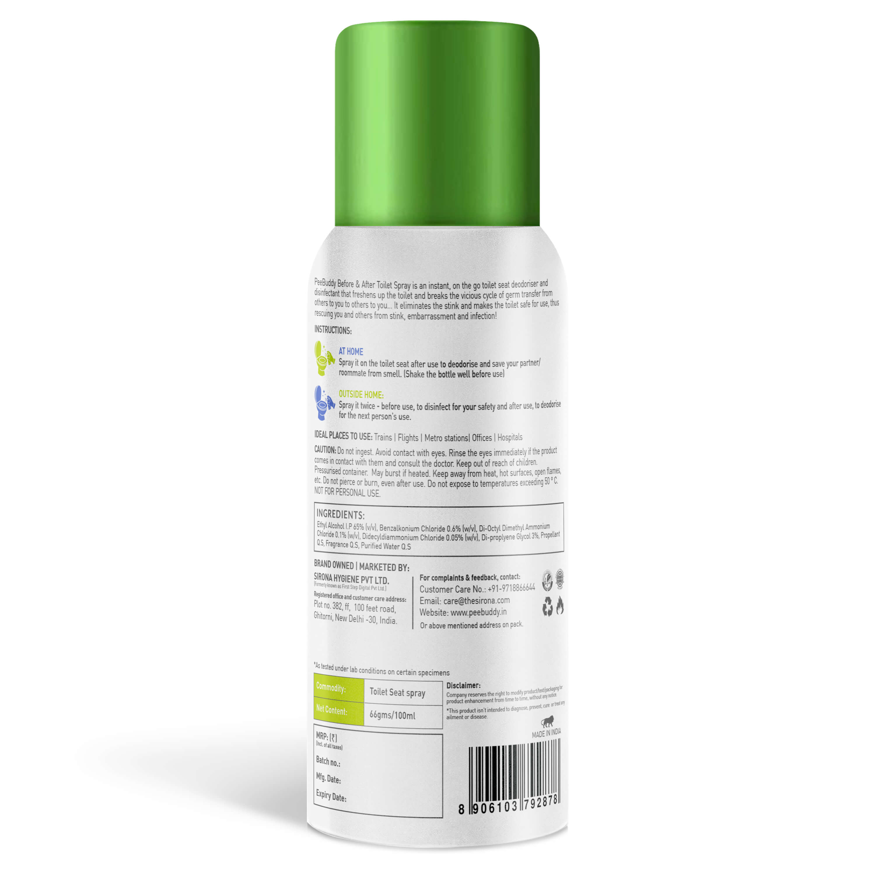 PeeBuddy Before & After Toilet Sanitizer Spray Trio - 100 ml