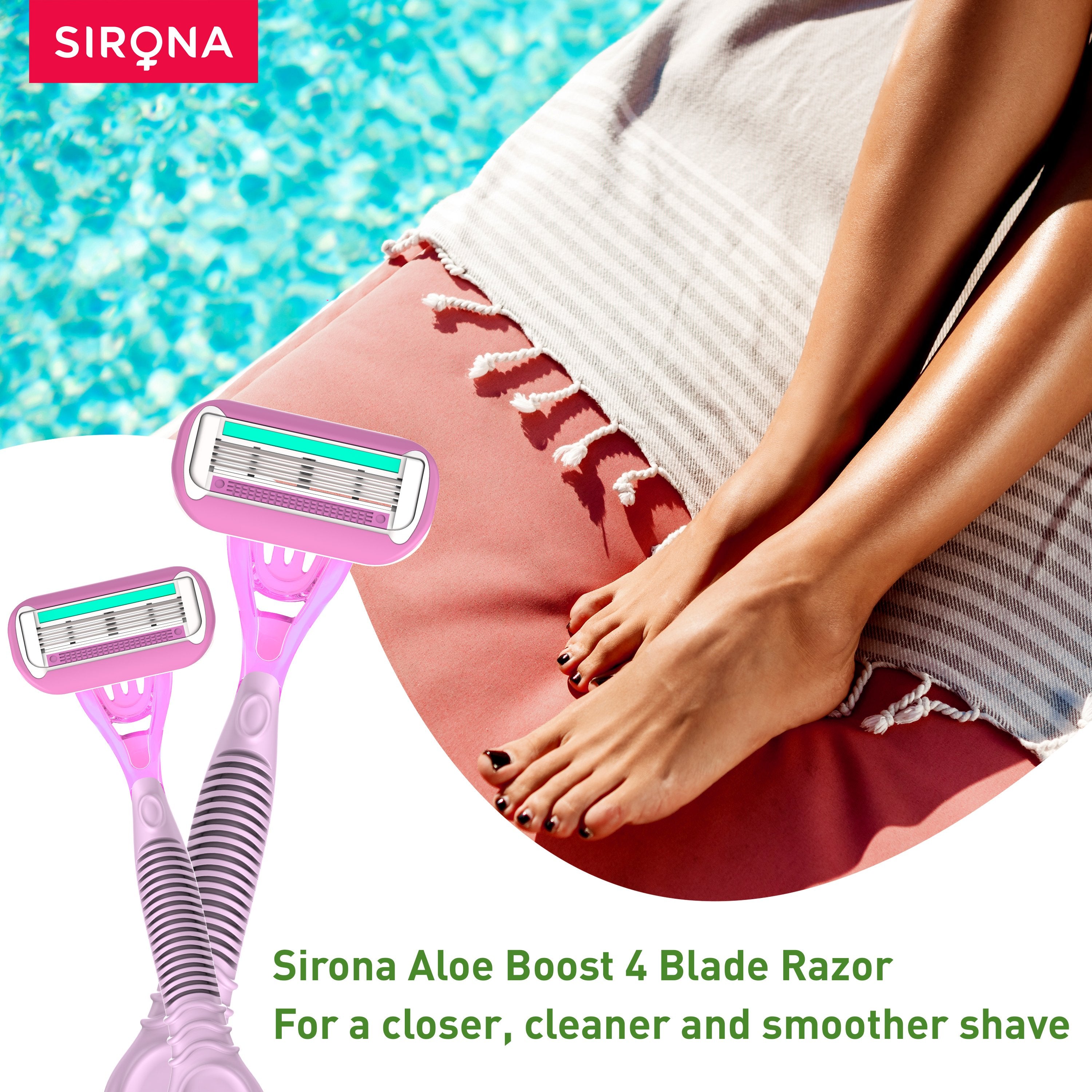 Sirona Aloe Boost 4 Blade Reusable Razor - Pee Buddy