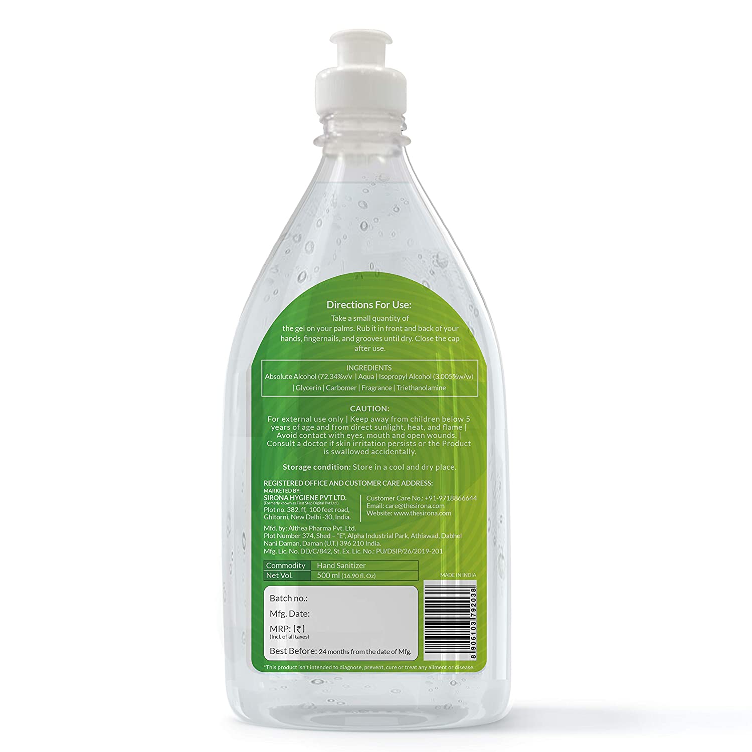 BodyGuard Alcohol Based Hand Sanitizer 500 ml - Pee Buddy