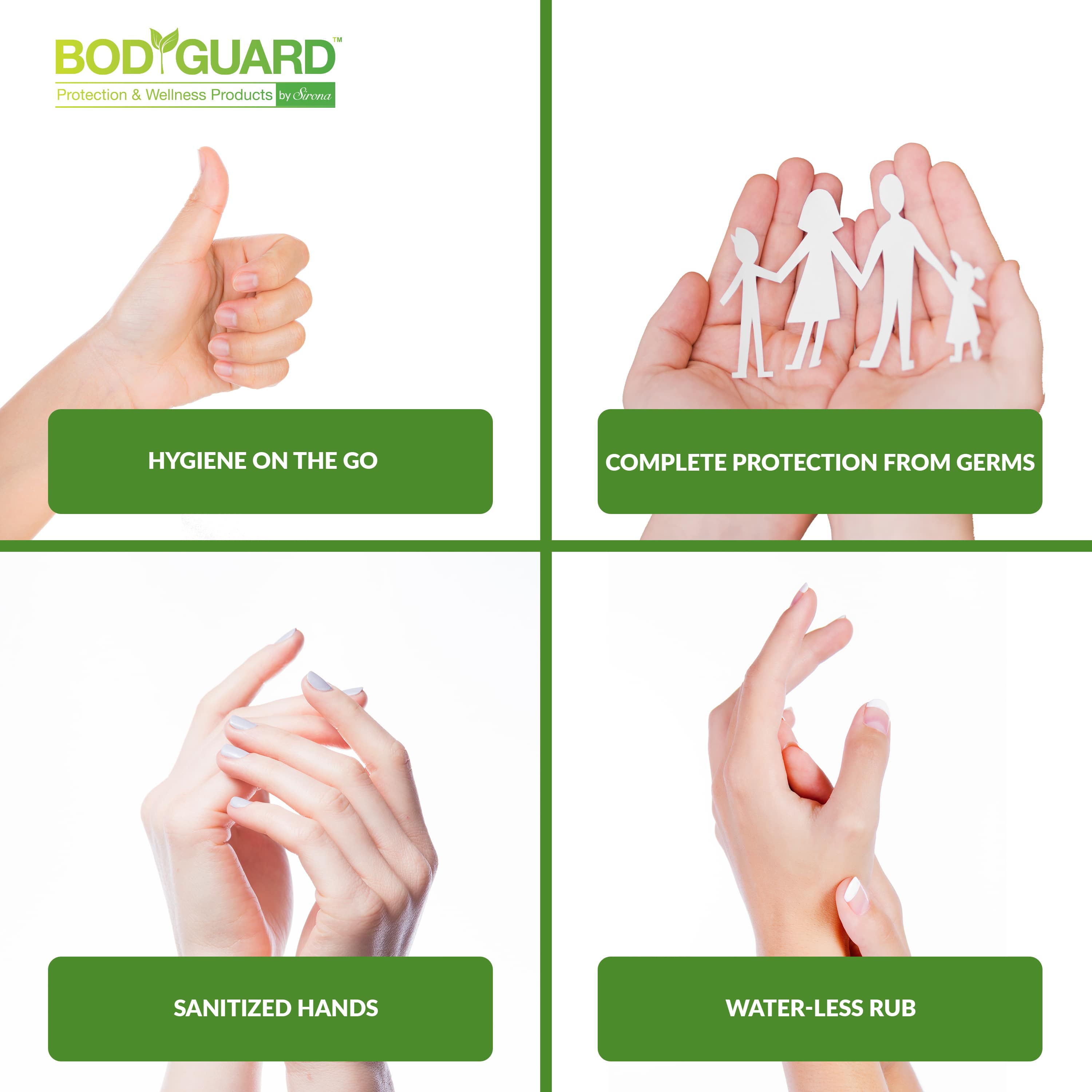BodyGuard Hand Sanitizer alcohol-based refreshing lemon- Kills 99.9% of germs