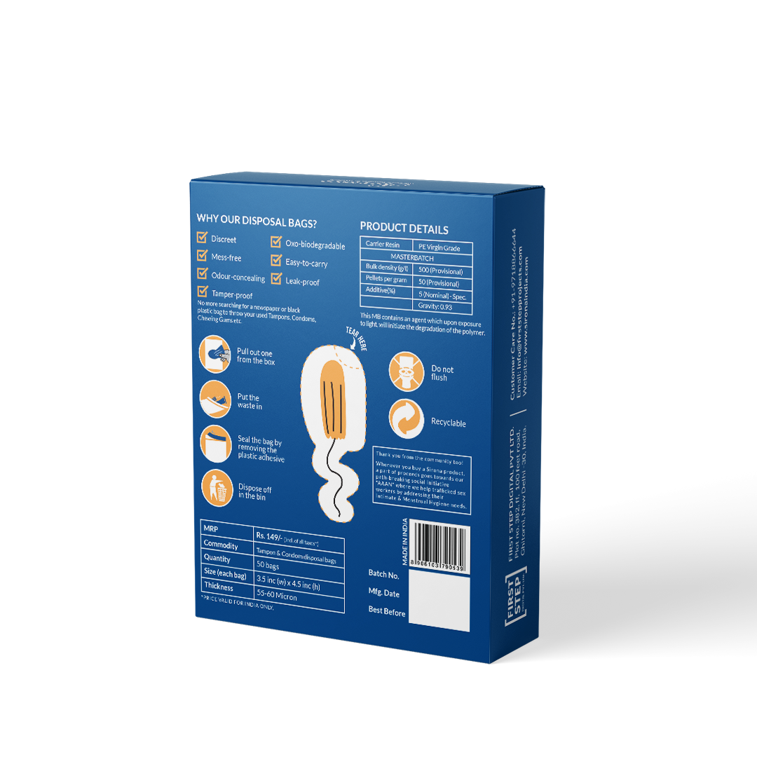 Sirona Condoms and Tampons Disposable Bags - 50 Bags - Pee Buddy