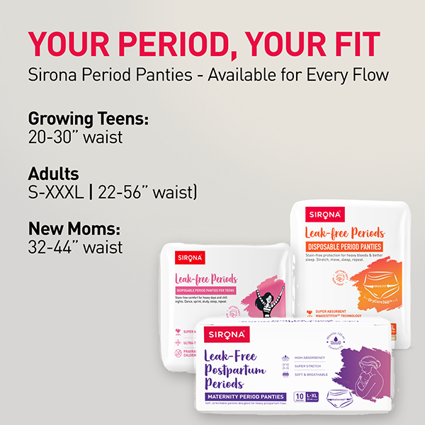 Sirona Disposable Teens Period Pants - Pack of 5
