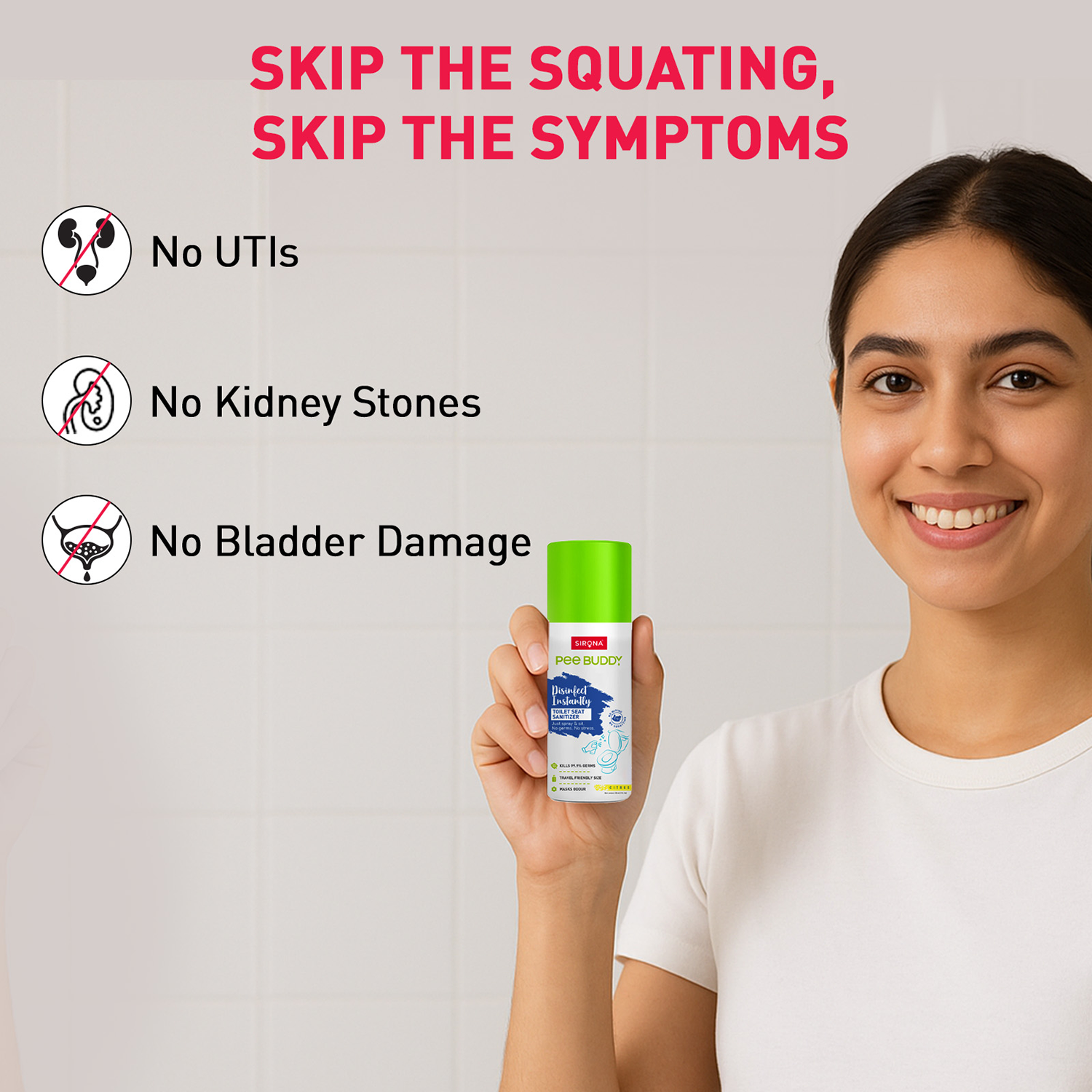 PeeBuddy Toilet Seat Sanitizer (Pack of 3) - 30 ml