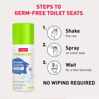 PeeBuddy Toilet Seat Sanitizer (Pack of 3) - 30 ml