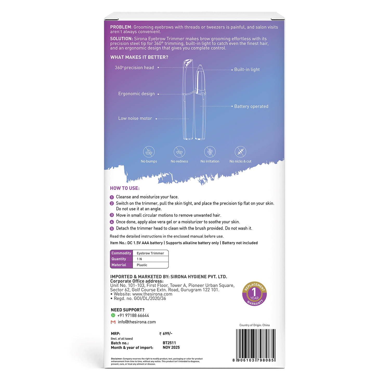 Eyebrow Trimmer for Women