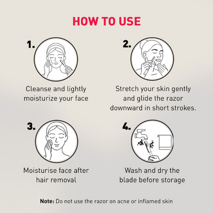 Sirona Reusable Face Razors for Women for Facial Hair - Pack of 3