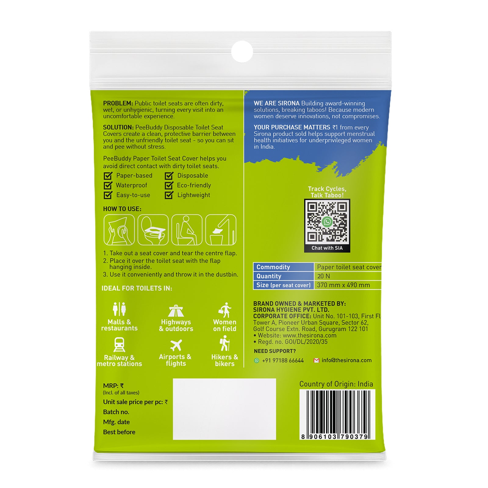 PeeBuddy Disposable Toilet Seat Covers