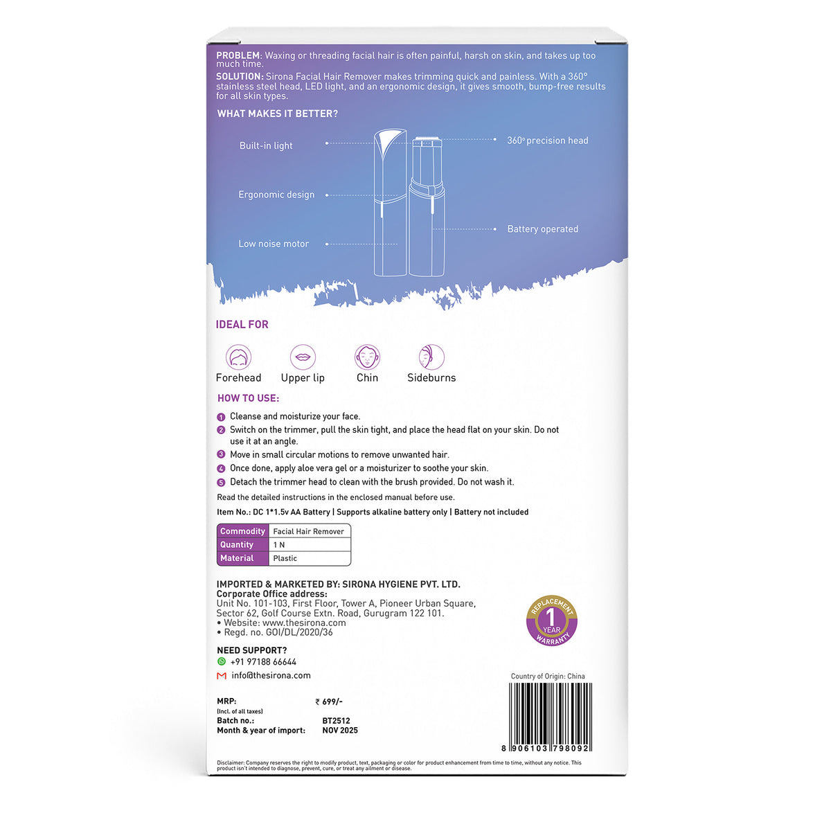 Facial Hair Remover for Women