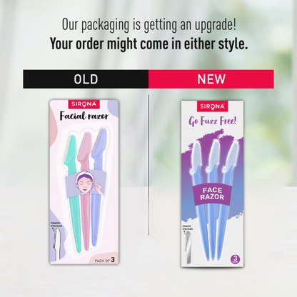 Sirona Reusable Face Razors for Women for Facial Hair - Pack of 3