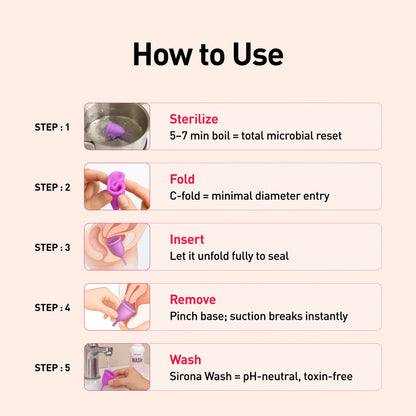 Sirona Reusable Menstrual Cup with Pouch