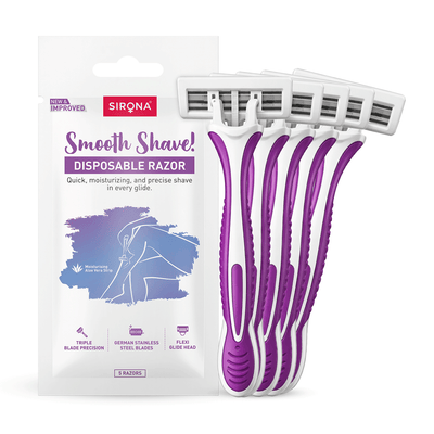 Sirona Aloe Boost Triple Blade Disposable Razor with Aloe Vera Strip and Swedish Stainless Steel Blades