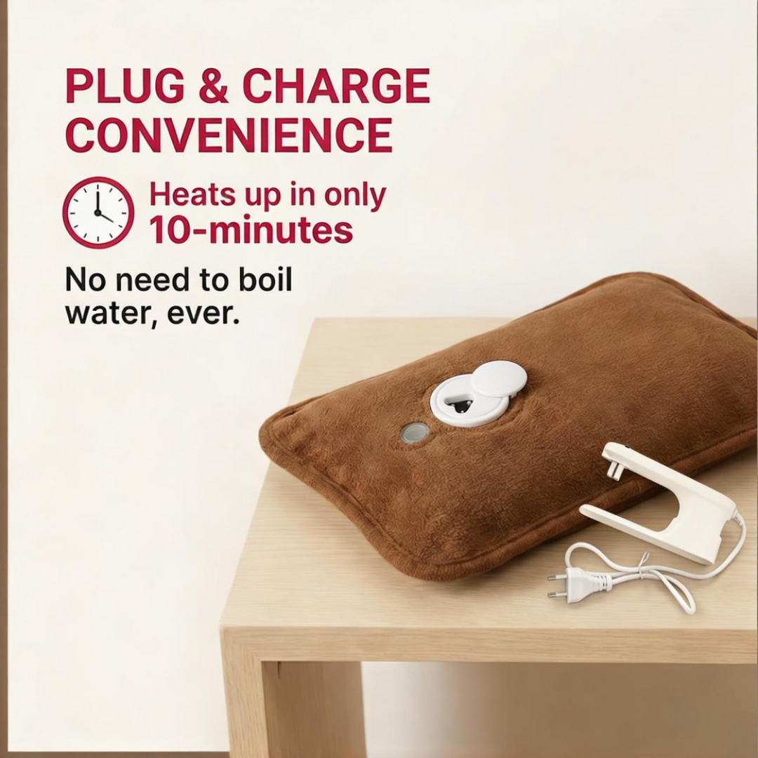Sirona Electric Hot Water Bag with Soft Brown Cover