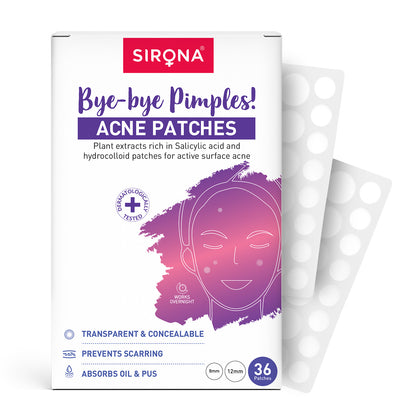 Sirona acne patches packaging with a white background