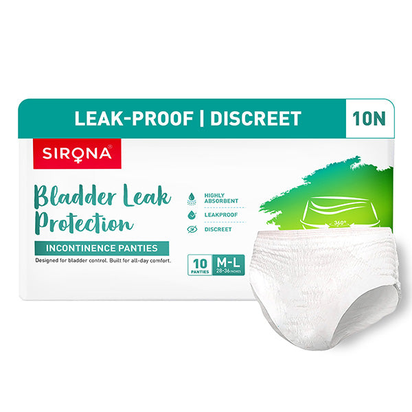 Sirona Incontinence Panties for Women - Pack of 10