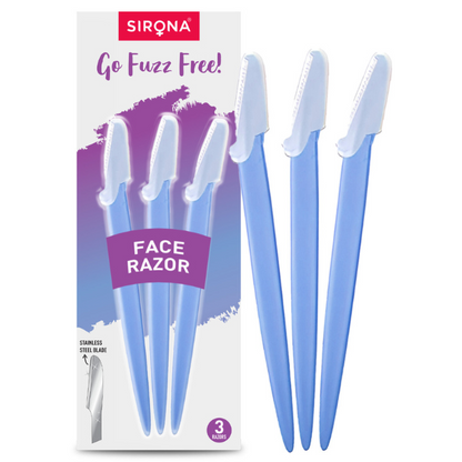 Sirona Reusable Face Razors for Women for Facial Hair - Pack of 3