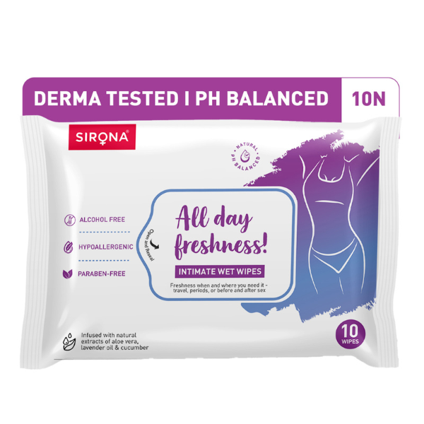 Intimate Wet Wipes (1 Pack of 10 Wipes)