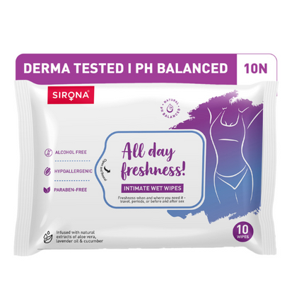 Intimate Wet Wipes (1 Pack of 10 Wipes)