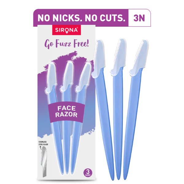 Sirona Reusable Face Razors for Women for Facial Hair - Pack of 3