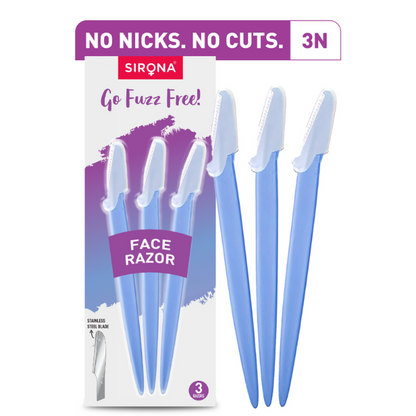Sirona Reusable Face Razors for Women for Facial Hair - Pack of 3