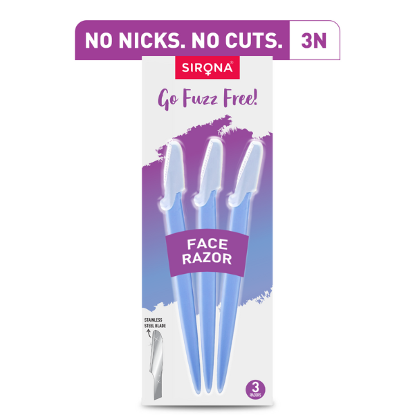 Sirona Reusable Face Razors for Women for Facial Hair - Pack of 3