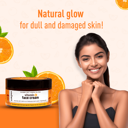 Sirona Vitamin C Face Cream | Daily Vitamin C Cream for Radiant &amp; Even toned Skin, Reduces Dark Spots, For All Skin Types, Paraben Free - (50 gm)