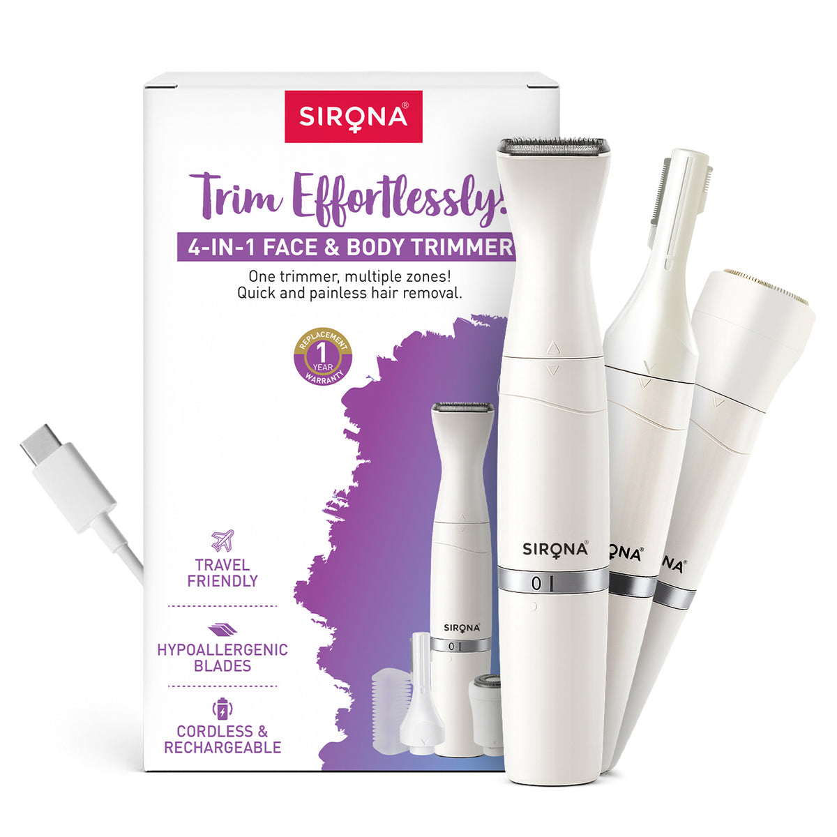 4-in-1 Face &amp; Body Trimmer for Women