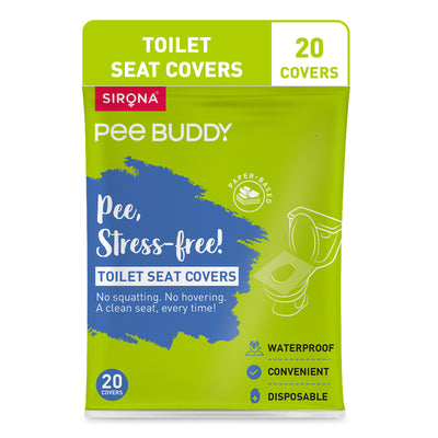 Sirona Pee Buddy toilet seat covers packaging on a white background