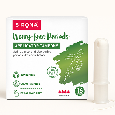 Sirona applicator tampons packaging with a tampon