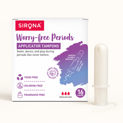 Sirona applicator tampons packaging with a tampon 