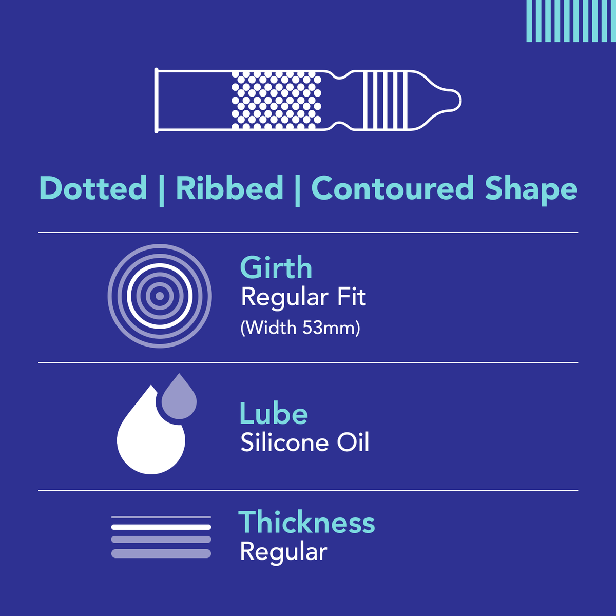 Bleu 3 in 1 Vegan Condoms (1 Pack of 8)