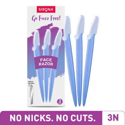 Sirona Reusable Face Razors for Women for Facial Hair - Pack of 3