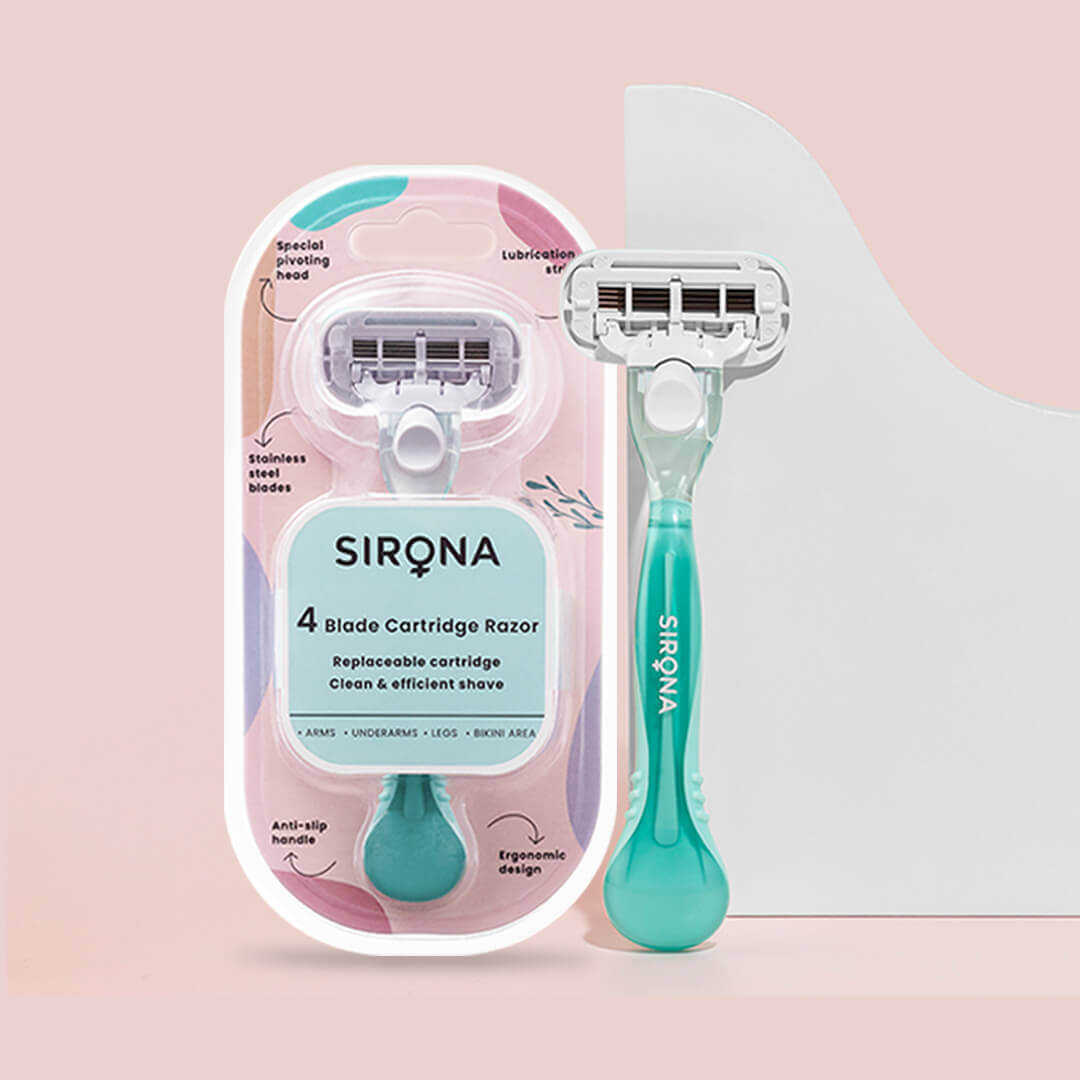 Sirona 4 Blade Resuable Cartridge Razor | Hair Removal Razor For Women, Reusable Cartridge, Potable &amp; Travel friendly cartridge razor (Pack of 1)