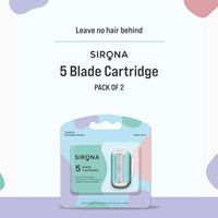 Sirona 5 Blade Cartridge Blades | Replacable Cartridge Blade for Women Razors, Stainless Steel Blade for Hair Removal from Arms, Underarms, Bikini area &amp; Legs (Pack of 2)
