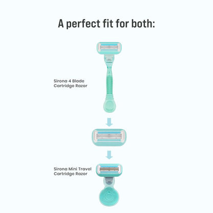 Sirona 5 Blade Cartridge Blades | Replacable Cartridge Blade for Women Razors, Stainless Steel Blade for Hair Removal from Arms, Underarms, Bikini area &amp; Legs (Pack of 2)