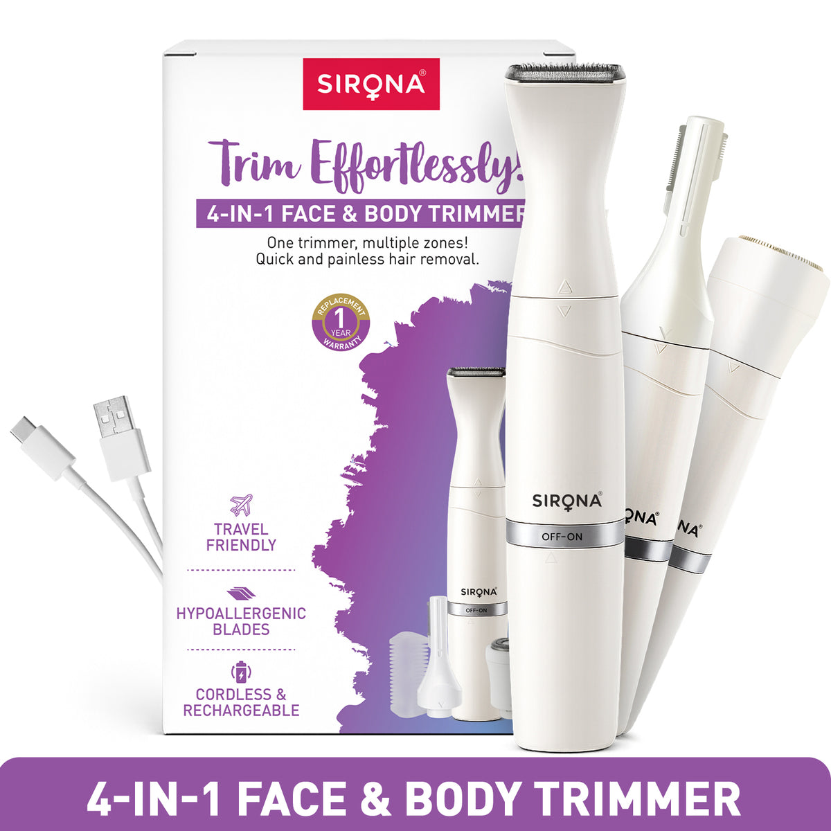 4-in-1 Face &amp; Body Trimmer for Women