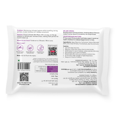 Intimate Wet Wipes (1 Pack of 10 Wipes)
