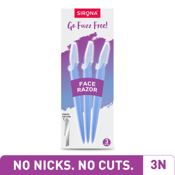 Sirona Reusable Face Razors for Women for Facial Hair - Pack of 3