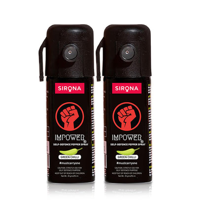 Two bottles of Sirona Impower self-defense pepper spray 