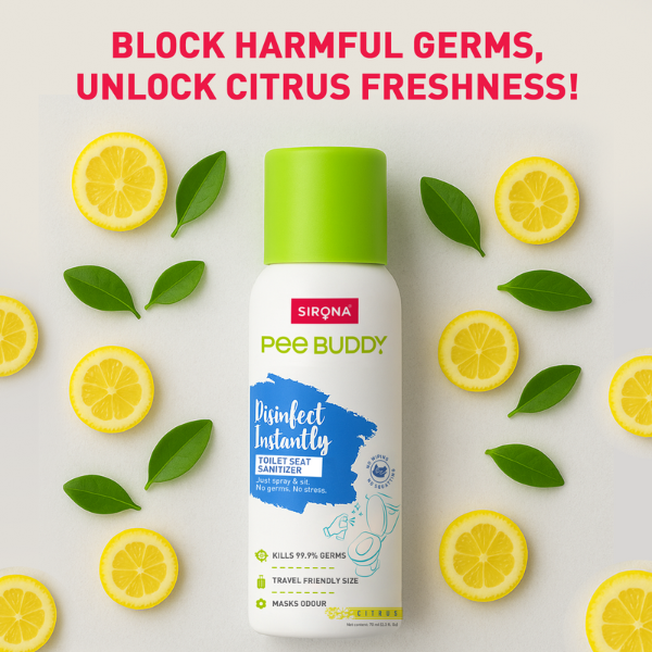 Sirona Pee Buddy toilet seat sanitizer bottle 