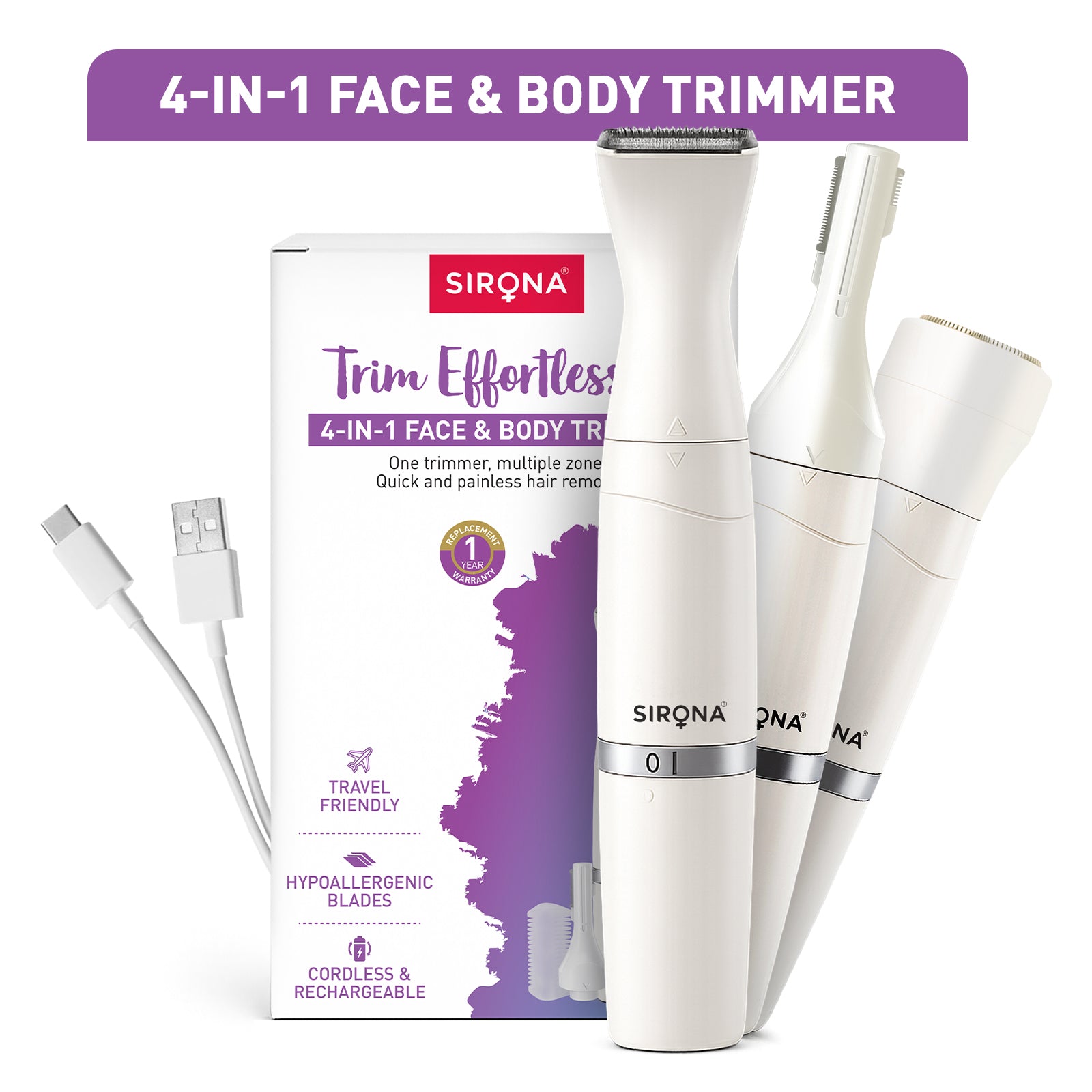4-in-1 Face &amp; Body Trimmer for Women
