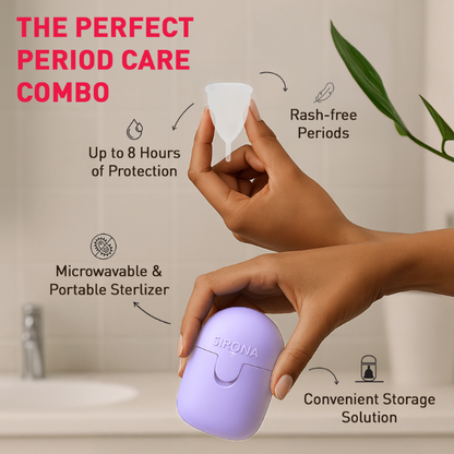 Menstrual Cup with Microwaveable Sterilizer