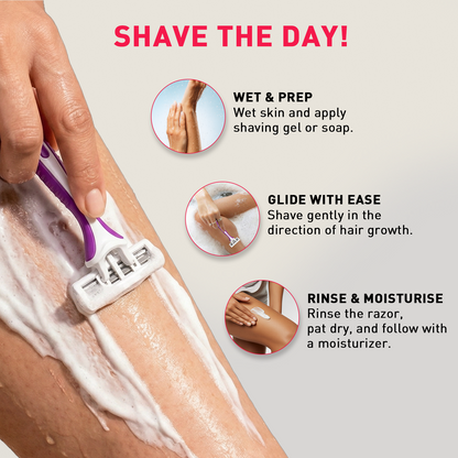 Sirona Aloe Boost Triple Blade Disposable Razor with Aloe Vera Strip and Swedish Stainless Steel Blades
